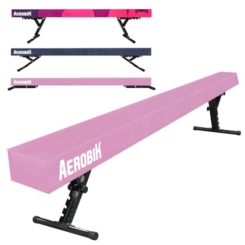 Aerobik® Gymnastikbalken Pink für Kinder | 5-fach höhenverstellbar 16,5 - 56,5 cm | Einfache Montage und maximale Sicherheit | Rutschfest von Original Cup