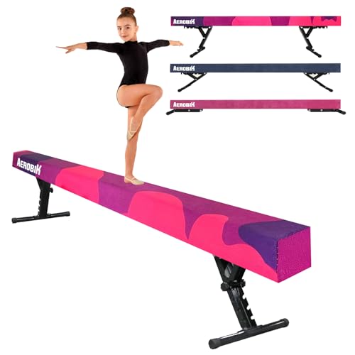 Aerobik® Gymnastikbalken Pink & Lila für Kinder | 5-fach höhenverstellbar 16,5 - 56,5 cm | Einfache Montage und maximale Sicherheit | Rutschfest von Original Cup