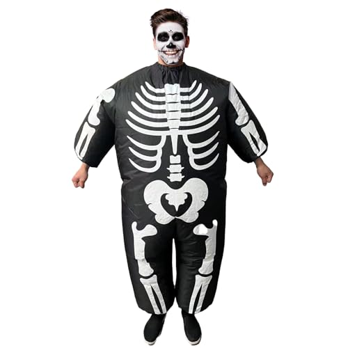 AirSuit® Aufblasbare Skelett Verkleidung für Erwachsene | Ungewöhnliches Kostüm Einheitsgröße | 100% Polyester | Größe 160 bis 190cm | Leicht und angenehm zu tragen | Aufblassystem | OriginalCorner® von Original Cup