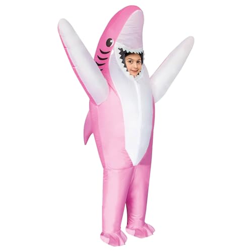 AirSuit® Aufblasbares Hai Kostüm Rosa für Kinder | Kinderkostüm Shark Größe 120 bis 150cm | Sehr strapazierfähiges Polyester - Angenehm zu tragen | Inklusive Aufblassystem | OriginalCorner® von Original Cup