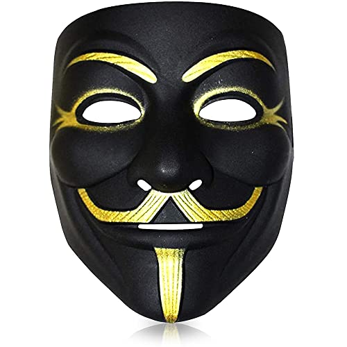 Anonymous Maske Schwarz für Kinder und Erwachsene | V für Vendetta Maske | Anonymous Hacker Maske | Premium Qualität | Hartplastik | Partyzubehör | Cosplay | Halloween | OriginalCup® von Original Cup