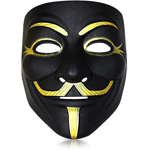 Anonymous Maske Schwarz für Kinder und Erwachsene | V für Vendetta Maske | Anonymous Hacker Maske | Premium Qualität | Hartplastik | Partyzubehör | Cosplay | Halloween | OriginalCup® von Original Cup