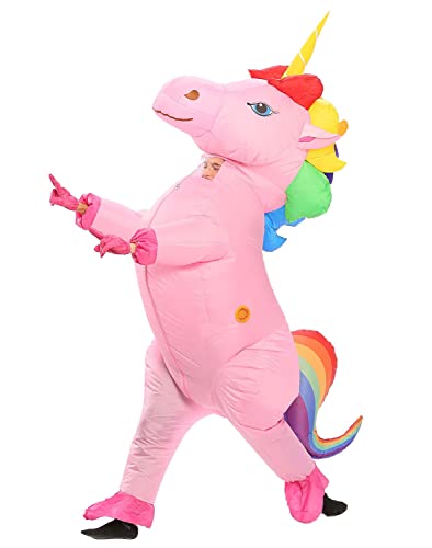 AirSuit® Aufblasbare Verkleidung Einhorn XXL | Humorvolles aufblasbares Kostüm | Größe Erwachsene 160 bis 190cm | Polyester | Angenehm zu tragen | Strapazierfähig | Aufblassystem | OriginalCup®. von Original Cup