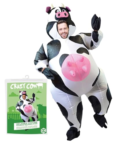 AirSuit® Aufblasbare Verkleidung für verrückte Kühe | Ungewöhnliches Crazy Cow Kostüm | Premium Qualität | Erwachsenengröße | Polyester | Strapazierfähig | Inklusive Aufblassystem | OriginalCup® von Original Cup