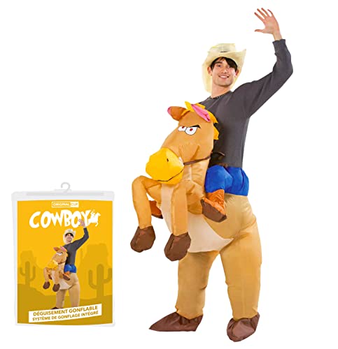 AirSuit® Aufblasbares Cowboy-Kostüm | Skurriles aufblasbares Kostüm | Premium Qualität | Größe 160 bis 190cm | Polyester | Bequem | Widerstandsfähig | Aufblassystem inklusive | OriginalCup® von Original Cup