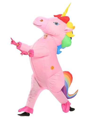 AirSuit® Aufblasbare Verkleidung Einhorn XXL | Humorvolles aufblasbares Kostüm | Größe Erwachsene 160 bis 190cm | Polyester | Angenehm zu tragen | Strapazierfähig | Aufblassystem | OriginalCup®. von Original Cup