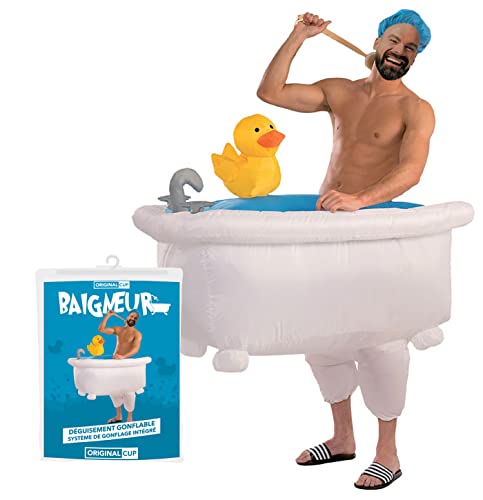 AirSuit® Aufblasbares Kostüm Badewanne | Ausgefallenes Auflbaskostüm | Premium Qualität | Größe Erwachsene 160 bis 190cm | Polyester | Angenehm tragbar | Resistent | Mit Aufblassystem | OriginalCup® von Original Cup