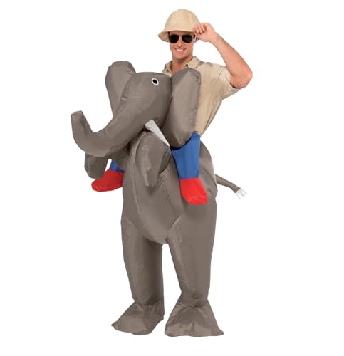 AirSuit® Aufblasbares Kostüm Elefant | Ausgefallenes Auflbaskostüm | Premium Qualität | Größe Erwachsene 160 bis 190cm | Polyester | Angenehm tragbar | Resistent | Mit Aufblassystem | OriginalCup® von Original Cup
