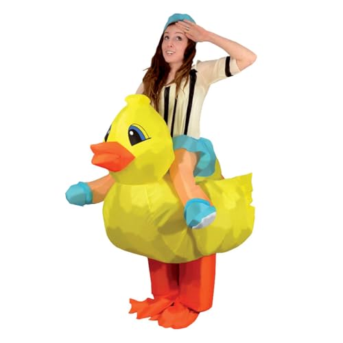 AirSuit® Aufblasbares Kostüm Ente | Ausgefallenes Auflbaskostüm | Premium Qualität | Größe Erwachsene 160 bis 190cm | Polyester | Angenehm tragbar | Resistent | Mit Aufblassystem | OriginalCup® von Original Cup