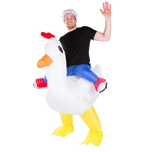 AirSuit® Aufblasbares Kostüm Huhn | Ausgefallenes Auflbaskostüm | Premium Qualität | Größe Erwachsene 160 bis 190cm | Polyester | Angenehm tragbar | Resistent | Mit Aufblassystem | OriginalCup® von Original Cup