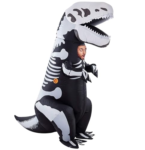 AirSuit® Aufblasbare Verkleidung T-Rex Skelett | Ungewöhnliches Kostüm in Erwachsene | Größe 160 bis 190cm | Aus sehr strapazierfähigem Polyester - Angenehm zu tragen | Aufblassystem | OriginalCup®. von Original Cup