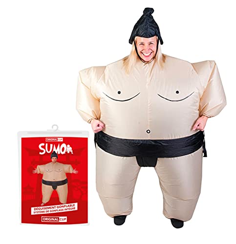 AirSuit® Aufblasbares Kostüm Sumo | Ausgefallenes Auflbaskostüm | Premium Qualität | Größe Erwachsene 160 bis 190cm | Polyester | Angenehm tragbar | Resistent | Mit Aufblassystem | OriginalCup® von Original Cup