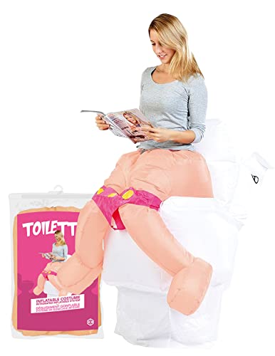 AirSuit® Aufblasbares Kostüm WC | Ausgefallenes Auflbaskostüm | Premium Qualität | Größe Erwachsene 160 bis 190cm | Polyester | Angenehm tragbar | Resistent | Mit Aufblassystem | OriginalCup® von Original Cup