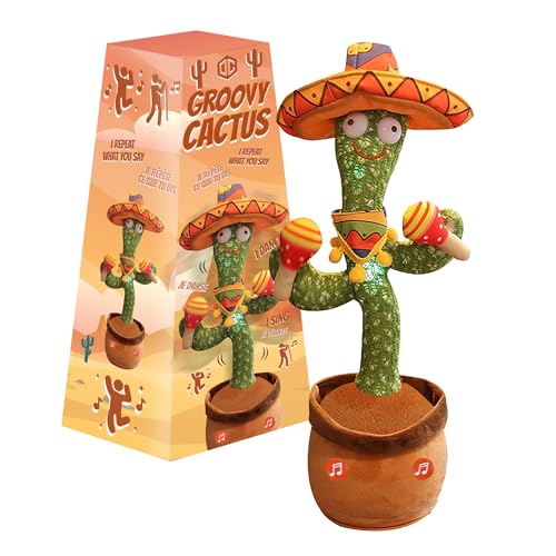 Groovy Cactus® Mexiko | Kaktus, der Tanzt, singt und nachspricht | Plüschtiere und interaktive Tiere | Premium-Qualität | Sprechende Plüschtiere | Spiel | Kinderspielzeug | OriginalCup® von Original Cup