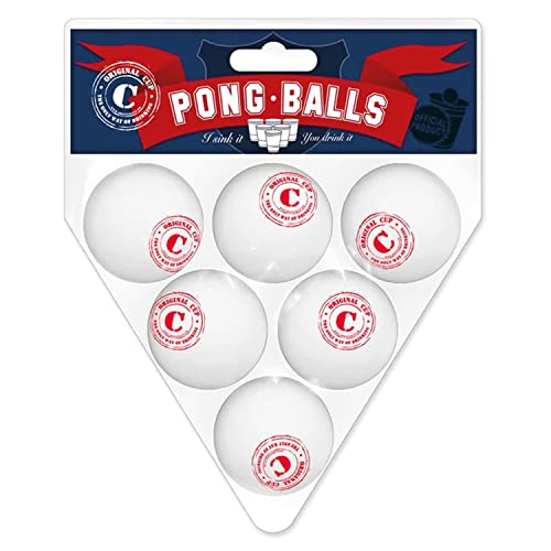 Offizielle Beer Pong Balls | 6 offizielle weiße Beer Pong Bälle | Extra Beer Pong Bälle | Offizielle Wettbewerbe | Trinkspiel | Party und Aperitif Spiel | House Party | OriginalCup® von Original Cup