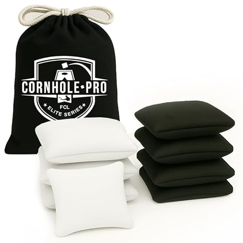 Offizielle Cornhole Bags | 4 Schwarze und 4 weiße Bags | Offizielle Größen | Premium Qualität | 100% Baumwolle | Wasserdicht | Amerikanisches Spiel | Outdoor Spiel | Freunde & Familie | OriginalCup® von Original Cup