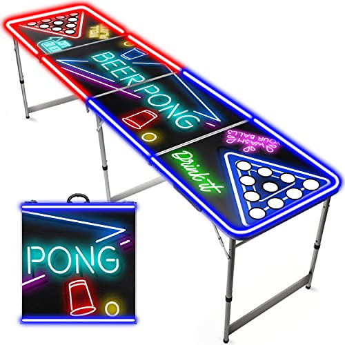 Offizieller Beer Pong® Spotlightholes Tisch mit Löchern | Neonlicht | Premium Qualität | Offizielle Wettkampfmaße | Kratzfest und Wassergeschützt | Partyspiele | Trinkspiele | 100% Spaß | OriginalCup® von Original Cup