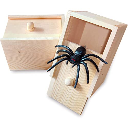 Original Cup® - Spider Prank Spinnenüberraschungsbox - 100% aus Holz entworfen und handgefertigt - Lustige Geschenkidee Kinder Erwachsene - Spiel und Spielzeug Scherzartikel für Halloween. von Original Cup