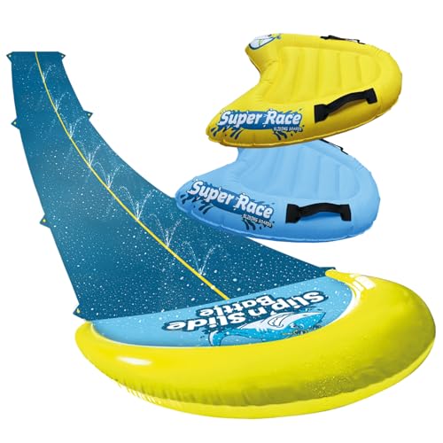 Original Cup® | Wasserrutschmatte Riesen Packk XXL | 1 Rutschmatte Doppelbahn 10 Meter + 2 Bodyboards für besseres Rutschen | Premium-Qualität | Slip'n Slide Wasserspiele 100% Fun von Original Cup