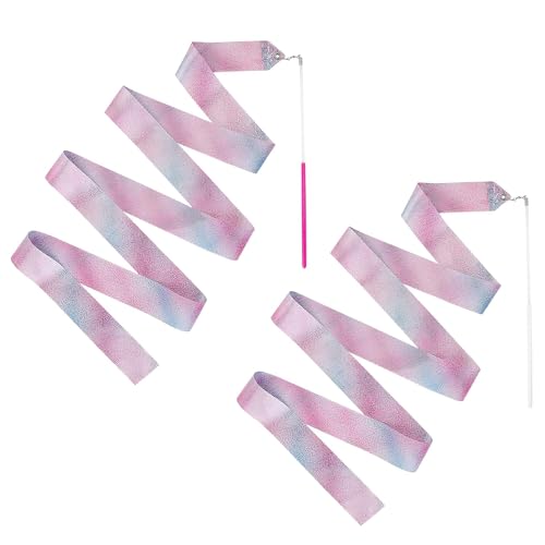 Original Cup 2 Rosa Gymnastikbändern für Kinder & Erwachsene | 2 Meter Band für Tanz, Gymnastik, Rhythmische Sportgymnastik, Zirkus, Bodentraining, Wettkampf | Ballerina-Zubehör | Aerobik® von Original Cup