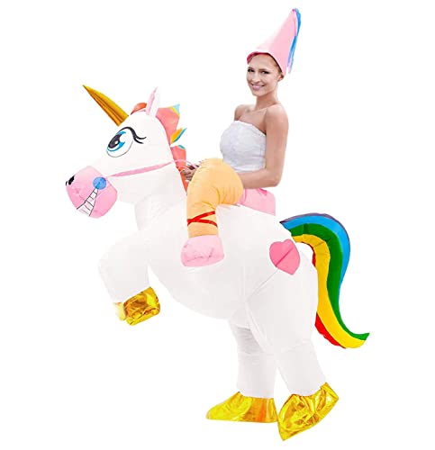 AirSuit® Aufblasbares Kostüm Magisches Einhorn | Ausgefallenes Auflbaskostüm | Premium Qualität | Größe Erwachsene 160 bis 190cm | Polyester | Angenehm tragbar | Resistent | Mit Aufblassystem| SparkL® von Original Cup