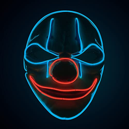 Original Cup | LED-Licht Maske Clown | Premium Qualität | Feste Kunststoff | 3 Blinkmuster | Neon Maske | Halloween von Original Cup