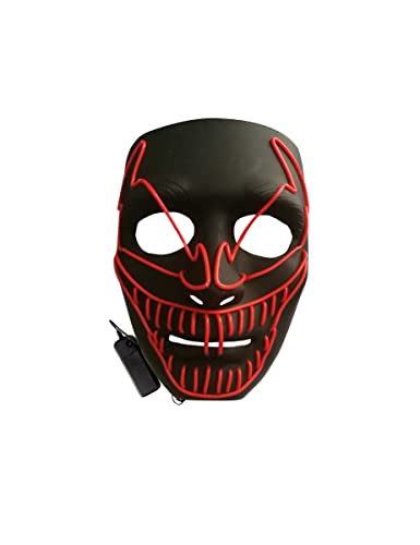 Original Cup | LED-Licht Maske Hard | Premium Qualität | Feste Kunststoff | 3 Blinkmuster | Neon Maske | Halloween von Original Cup