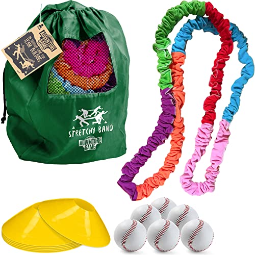 Original Cup Stretchy Band® | Team Building | Spiel Dehnbare Bänder | Stoffgummi | Ziehen | Kooperation | Koordination | Tug of War | Outdoor | Sharing | Teams | Wettkampf | Challenge | 100% Fun von Original Cup