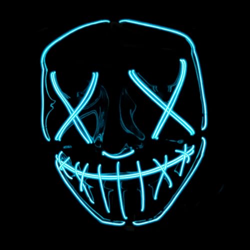 Original Cup The Purge® LED Maske | American Nightmare Blau | Premium Qualität | Hartplastik | 3 Blinkmodi | LED Maske | Cosplay | Halloween | Neon | 100% Horror | 100% Spaß von Original Cup