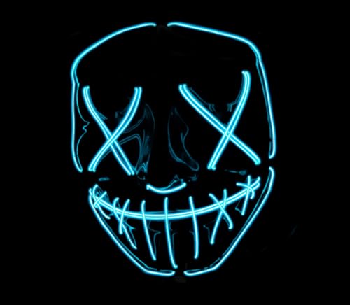 Original Cup The Purge® LED Maske | American Nightmare Blau | Premium Qualität | Hartplastik | 3 Blinkmodi | LED Maske | Cosplay | Halloween | Neon | 100% Horror | 100% Spaß von Original Cup