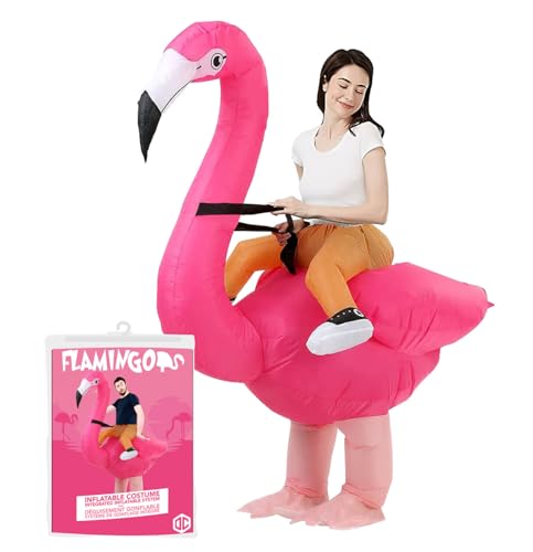 AirSuit® Aufblasbares Kostüm Rosa Flamingo | Ungewöhnliches Kostüm in Erwachsene | Größe 160 bis 190cm | Premium Qualität | Aus sehr strapazierfähigem Polyester | Inklusive Aufblassystem| OriginalCup® von Original Cup