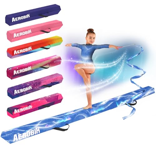 Schwebebalken Aerobik® | Zusammenklappbarer Winter Gymnastikbalken Winter für Kinder und Erwachsene | Transportabel mit Tragetasche | Starr, leicht, rutschfest | 3 Lagen Soft-Touch-Beschichtung von Original Cup