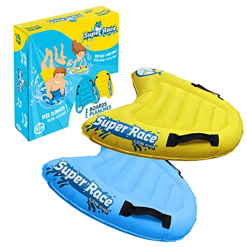 Super Race® | 2er-Set Bodyboards für Kinder | Aufblasbare Spezial-Windsurfbretter | Für besseres Gleiten und mehr Komfort | Slip'n Slide Wasserspiele 100% Fun | OriginalCup® von Original Cup