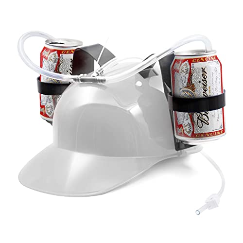 BeerHelmet® Blauer Bierhelm, Anti-Durst-Helm, 2 Getränkehalter mit  wiederverwendbaren, integrierten Strohhalmen, Verstellbare Größe, Aperitif und Trinkspiel