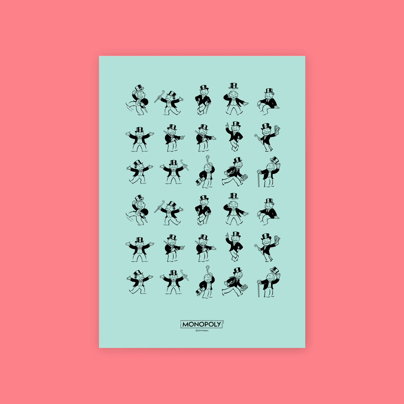 Monopoly Mr Monopoly Letterpress Art Print - A4 Monopoly Mr Monopoly Letterpress Art Print - A4 von Original Hero