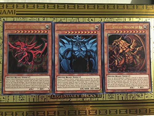 Konami YuGiOh Legendary Decks Legendary II Ultra Rare Yugi's God Card Set SLIFER Obelisk Winged RA LDK2-ENS01, LDK2-ENS02 & LDK2-ENS03 Unterstützung Limited von Original S.W.A.T.