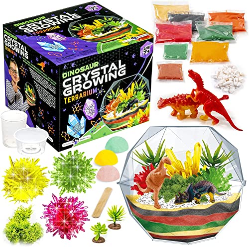 Original Stationery Grow Your Own Crystal Dinosaur Terrarium Kit, Alles-in-Einem Kristall-Zucht Set mit 2 Dino-Figuren und Samen zum Züchten von 3 Kristallen für Kinder, Kreative Geschenke Original Stationery Grow Your Own Crystal Dinosaur Terrarium Kit, Alles-in-Einem Kristall-Zucht Set mit 2 Dino-Figuren und Samen zum Züchten von 3 Kristallen für Kinder, Kreative Geschenke von Original Stationery