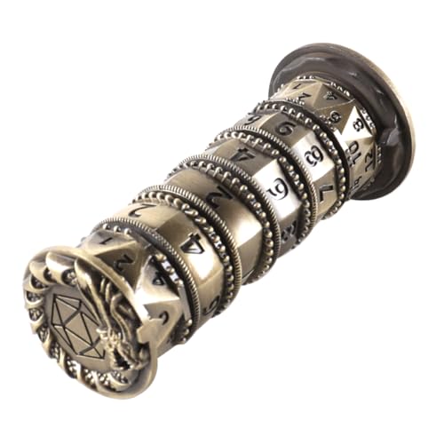 Orivin 7-in-1-Würfelturm aus Metall, rotierende polyedrische Würfel, antike Bronze-Zinklegierung mit Box für Brettspiele von Orivin