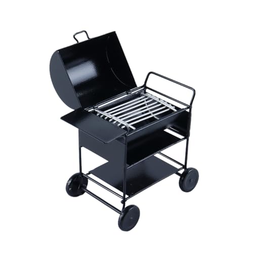 Orivin Puppenhaus Miniatur BBQ Grill Eisen Ofen Miniatur Küche Prop Modell Mit Warenkorb Modell Im Maßstab 1/12 von Orivin