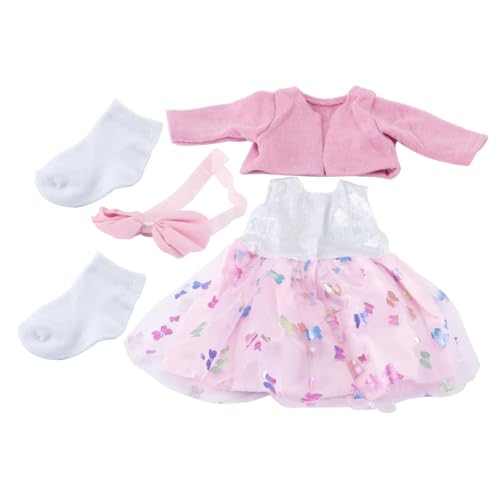 Orivin Rosa Puppenkleidung 45 Cm, Puppenkleid Mit Tüll Und Schmetterling Strickjacke Socke Mit Schleifen Stirnband,Socke Orivin Rosa Puppenkleidung 45 Cm, Puppenkleid Mit Tüll Und Schmetterling Strickjacke Socke Mit Schleifen Stirnband,Socke von Orivin
