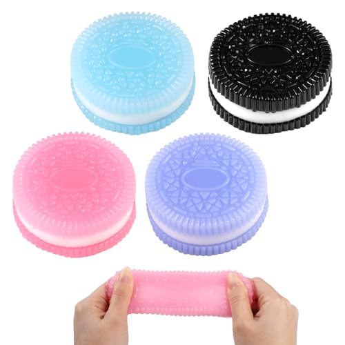 Orixo 4 Stück Biscuit Stress Relief Toy, Squishy Anti-Stress-Spielzeug Keks, Ultraweiches Biscuit Stress Relief Spielzeug, Cookie Stress Relief Toy für Angst, für Haus Schule Büro von Orixo