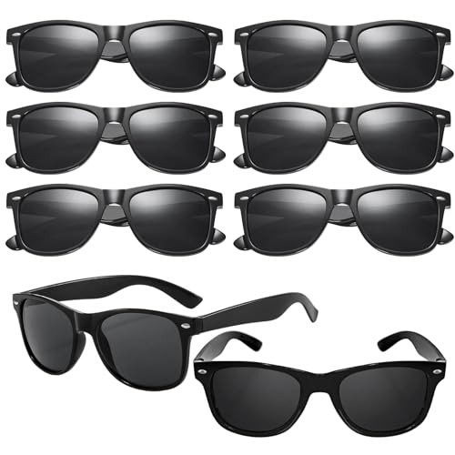 Orixo 8 Stück Sonnenbrille Party, Sonnenbrillen Set, Partybrillen, Set Vintage Sonnenbrillen Party, Beach Sonnenbrillen, Retro Schwarz Sonnenbrillen für Herren und Damen von Orixo