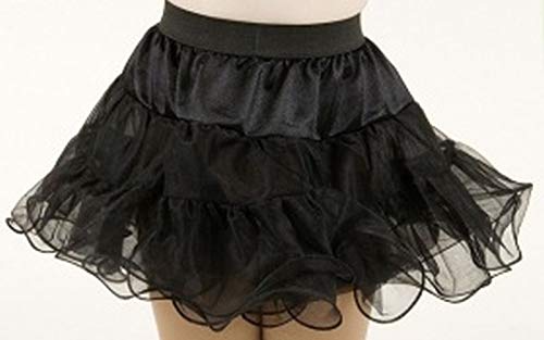 Fasching Kinder Petticoat schwarz mit schwarzer Drahtkante 3-lagig (128) von Orlob