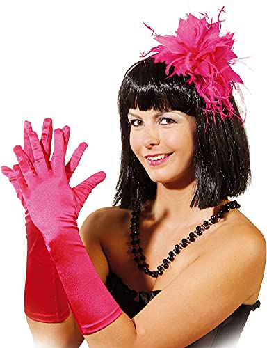 Fasching Satin-Handschuhe 40 cm lang (pink) von Orlob