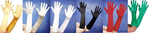Fasching Satin-Handschuhe 40 cm lang (silber) von Orlob