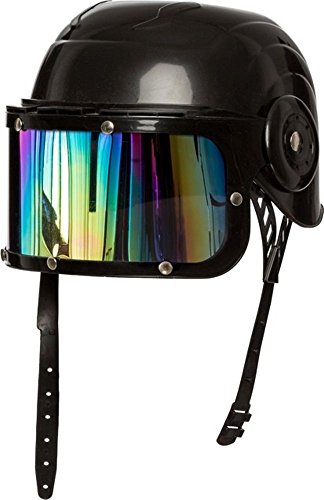 Faschingshut Kinder Helm mit Visier schwarz Kw 56 von Orlob