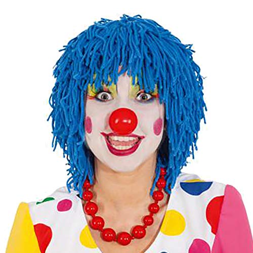 Faschingsperücke Clown Wolle blau von Orlob