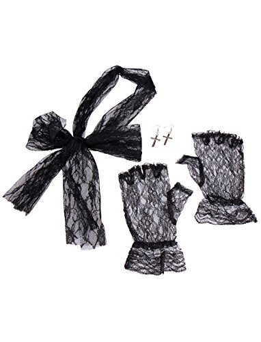 Faschingszubehör Achtziger-Set - Haarband, Ohrringe, Handschuhe von Orlob