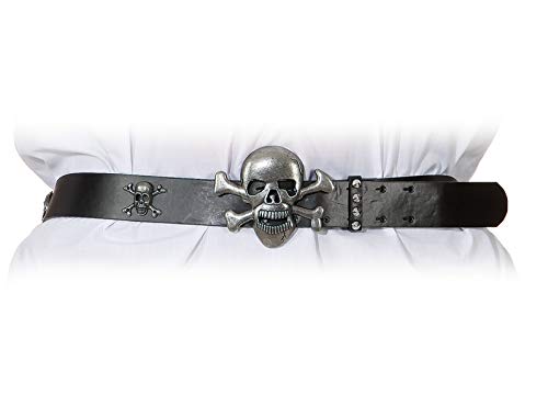 Gürtel: Totenkopf-Motiv mit Schnalle, 95 cm von Orlob