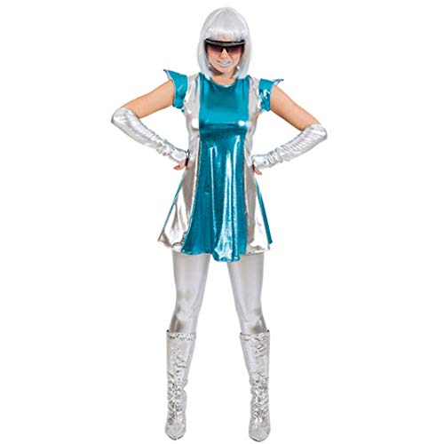 Space Woman (Kleid, Handschuhe) - Größe: 34/36-42/44 (34/36) von Orlob Karneval GmbH